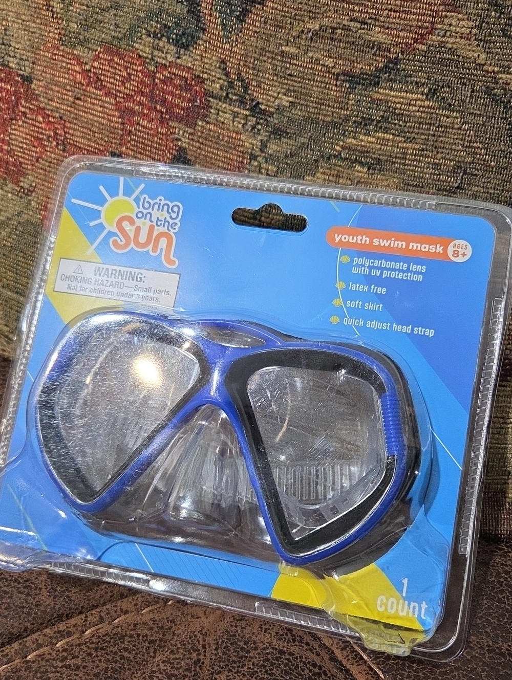 Youth Blue Swim Mask - Kids Goggles New